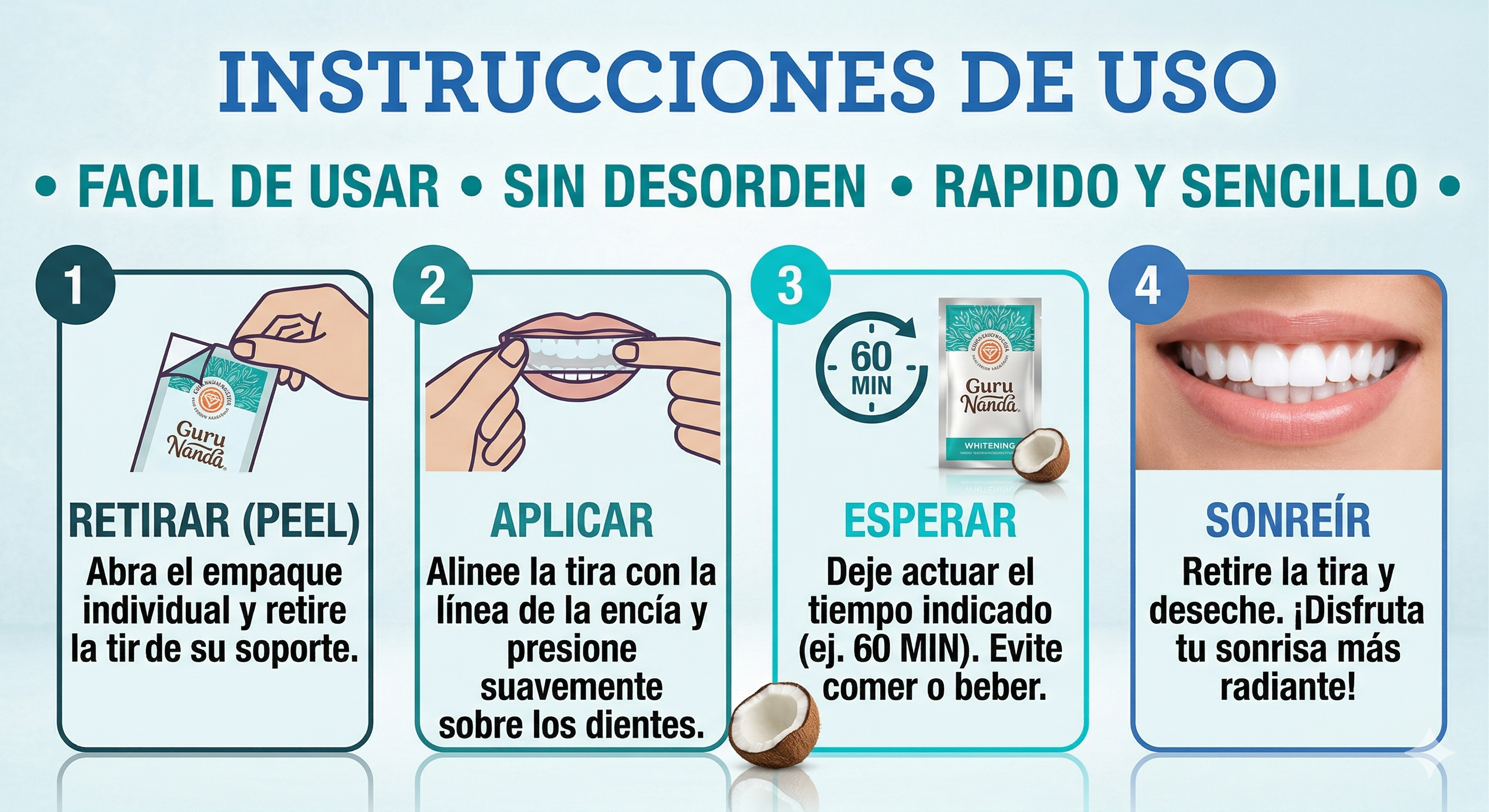 LumoraLuxy Tiras blanqueadoras Dientes blancos